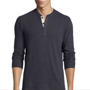 RAG & BONE long sleeved henley button gray XL